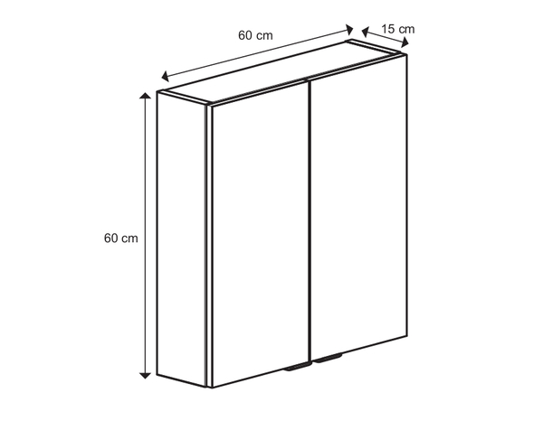 Rangement mural miroir Idalie L. 60 x H. 60 x P. 15 cm - Cooke and Lewis - Brico Dépôt