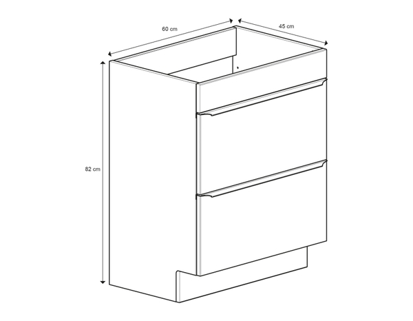 Meuble sous vasque à poser gris taupe Idalie L. 60 x H. 82 x P. 45 cm - Cooke and Lewis - Brico Dépôt