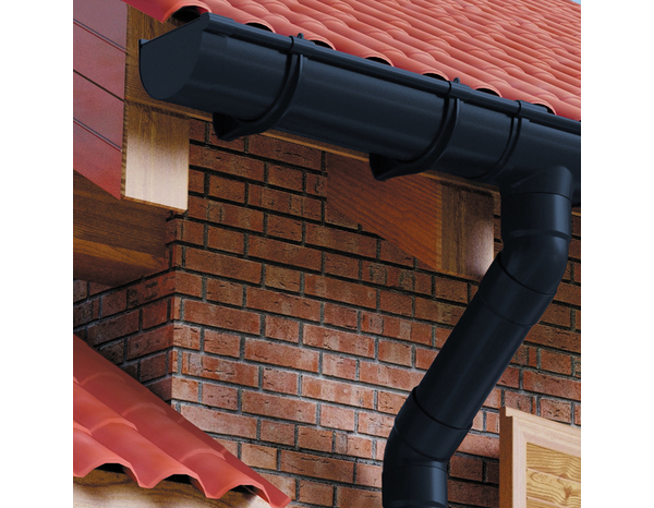 Fond de gouttière universelle droite/gauche PVC gris anthracite - développé 25 - First - Brico Dépôt