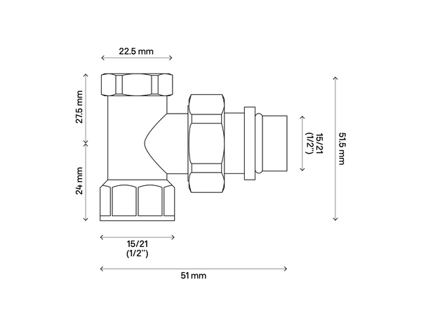 Coude de réglage équerre en laiton nickelé - 15x21 - Brico Dépôt