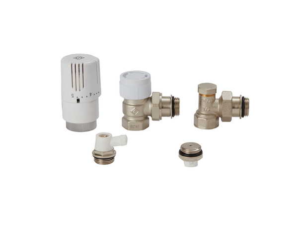 Kit thermostatique complet pour radiateur en laiton nickelé - 15x21 - Brico Dépôt