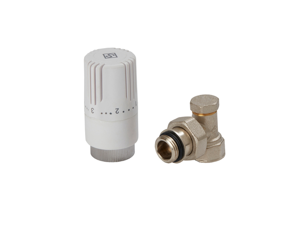 Kit thermostatique complet pour radiateur en laiton nickelé - 15x21 - Brico Dépôt