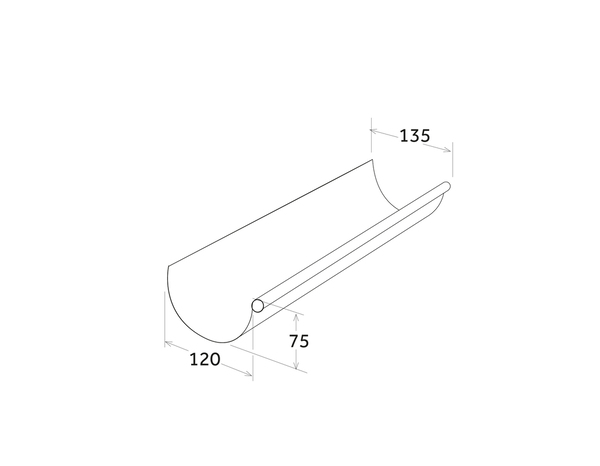 Profil de gouttière demi-ronde PVC gris anthracite- développé 25 - 2 mètres - First - Brico Dépôt