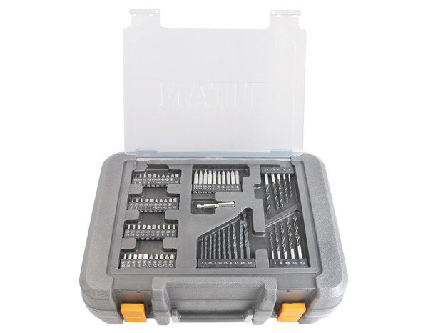 Perceuse et visseuse à percussion sans fil 18 V + 71 accessoires - Titan - Brico Dépôt