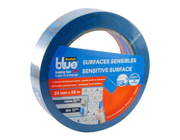 Scotch de masquage bleu surfaces sensibles 24 mm x 55 m - Scotchblue - Brico Dépôt