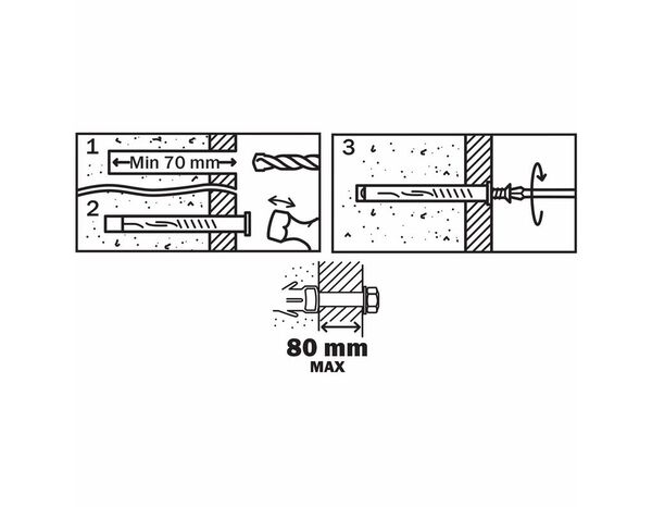 Lot de 6 chevilles d'expansion nylon CSHX Ø 10 x 140 mm - Diall - Brico Dépôt