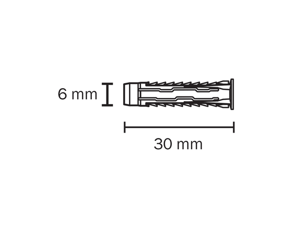 Lot de 20 chevilles nylon universelles CL Ø 6 x 30 mm - Diall - Brico Dépôt