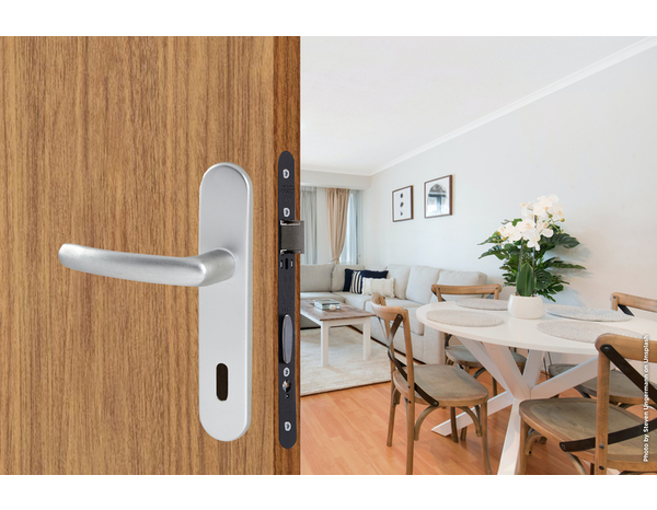 Ensemble de porte entraxe 165 mm avec serrure pour clé "budget 165 ts" - Assa Abloy - Brico Dépôt