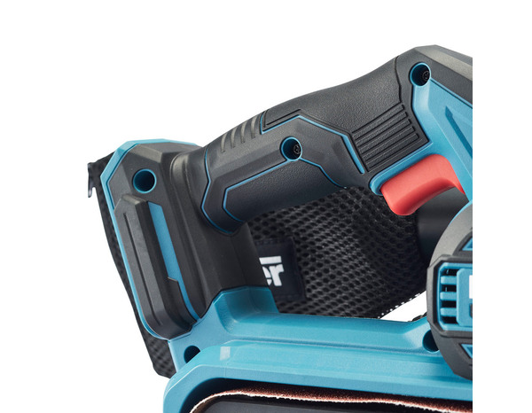 Ponceuse à bande sans batterie 18 V + 1 bande, adaptateur et sac à poussière - Erbauer - Brico Dépôt