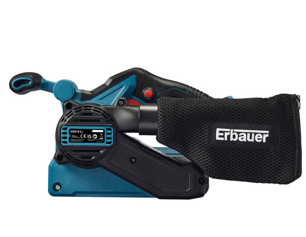 Ponceuse à bande sans batterie 18 V + 1 bande, adaptateur et sac à poussière - Erbauer - Brico Dépôt