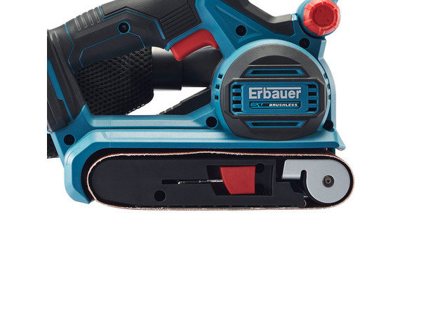Ponceuse à bande sans batterie 18 V + 1 bande, adaptateur et sac à poussière - Erbauer - Brico Dépôt