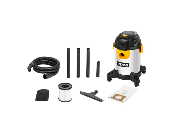 Aspirateur 20 l - 1400 W avec cuve en inox - Titan - Brico Dépôt