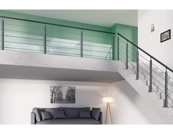 Kit balustrade aluminium gris anthracite 2 m - Brico Dépôt