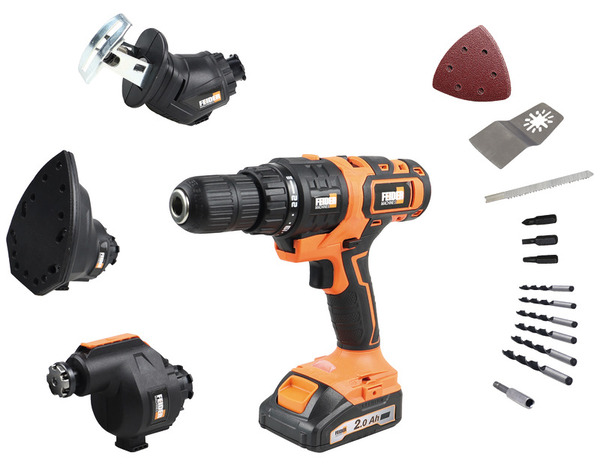 Perceuse multifonction 4 en 1 avec 2 vitesses - 18 V - Builder - Brico Dépôt