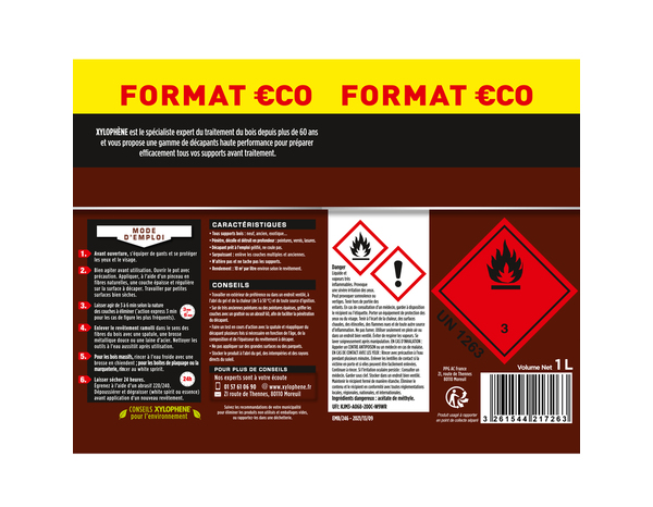 Xylophène décapant gel bois - 1 L - Xylophene - Brico Dépôt