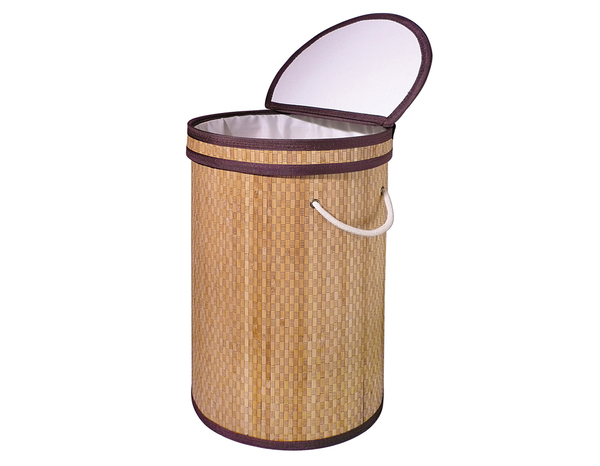 Panier à linge en bambou 52 litres - P. 35 cm x H. 55 cm - Brico Dépôt