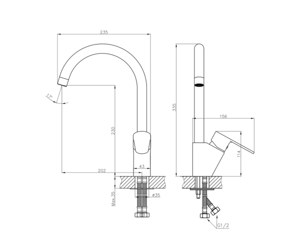 Mitigeur pour évier "Aruvi" - Cooke and Lewis - Brico Dépôt