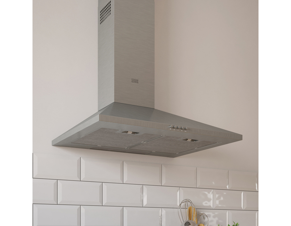 Hotte cheminée inox - L. 60 x H. 66,5 – 91 x P. 47,5 cm - Cooke and Lewis - Brico Dépôt