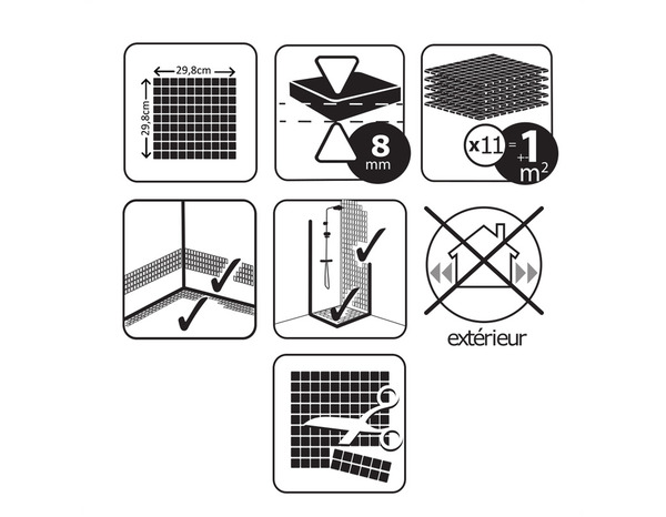 Mosaïque céramique "Mariande" blanc - l. 29,8 x L. 29,8 cm - Cooke and Lewis - Brico Dépôt