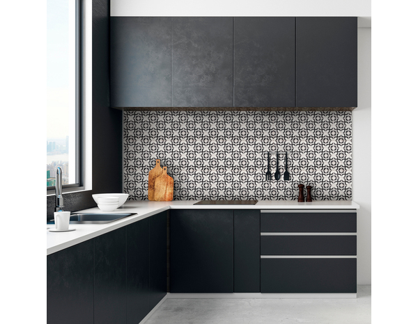 Mosaïque céramique "Lidias" noir/blanc - l. 30,3 x L. 30,3 cm - Cooke and Lewis - Brico Dépôt