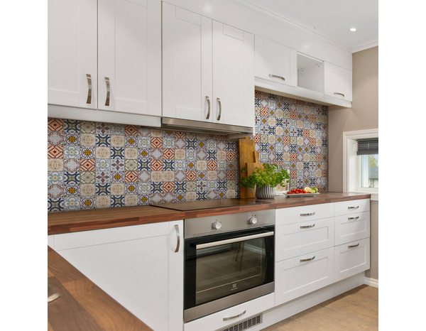 Mosaïque Travertin pierre naturelle "Faroz" multicolore - l. 29,7 x L. 29,7 cm - Cooke and Lewis - Brico Dépôt