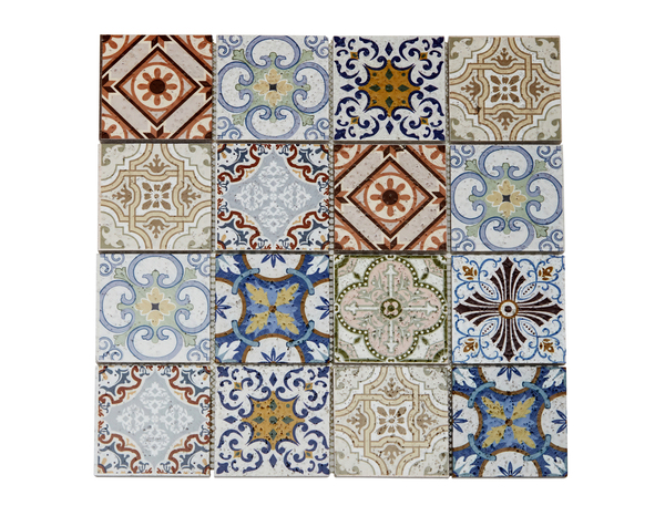 Mosaïque Travertin pierre naturelle "Faroz" multicolore - l. 29,7 x L. 29,7 cm - Cooke and Lewis - Brico Dépôt