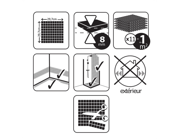 Mosaïque Travertin pierre naturelle "Faroz" multicolore - l. 29,7 x L. 29,7 cm - Cooke and Lewis - Brico Dépôt