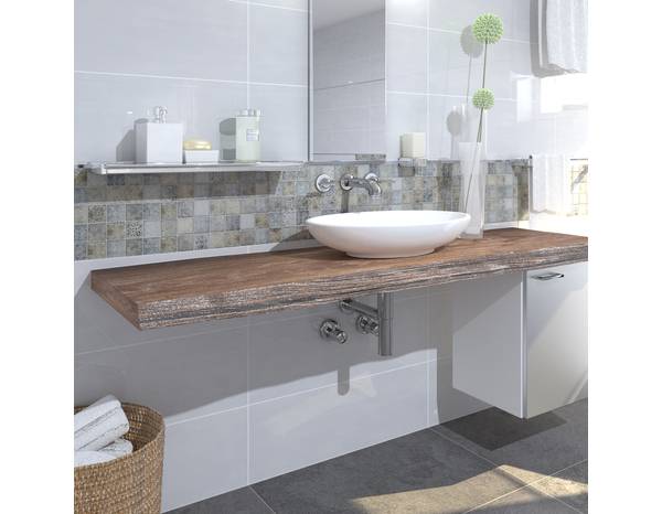 Mosaïque Travertin pierre naturelle "Ephese" beige - l. 30,2 x L. 30,2 cm - Cooke and Lewis - Brico Dépôt