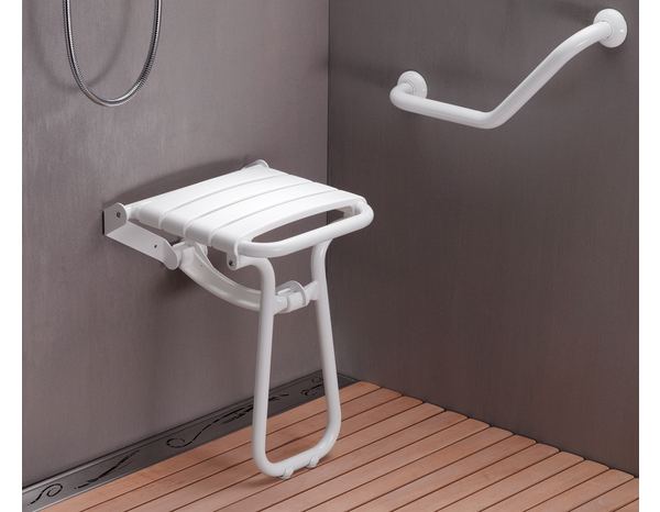 Siège de douche à fixer - P. 38,2 cm. H. 50 cm. l. 36,4 cm - Brico Dépôt