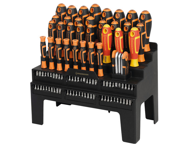 Kit 31 tournevis + 8 clés Allen + 60 embouts sur support plastique - MAGNUSSON - Brico Dépôt