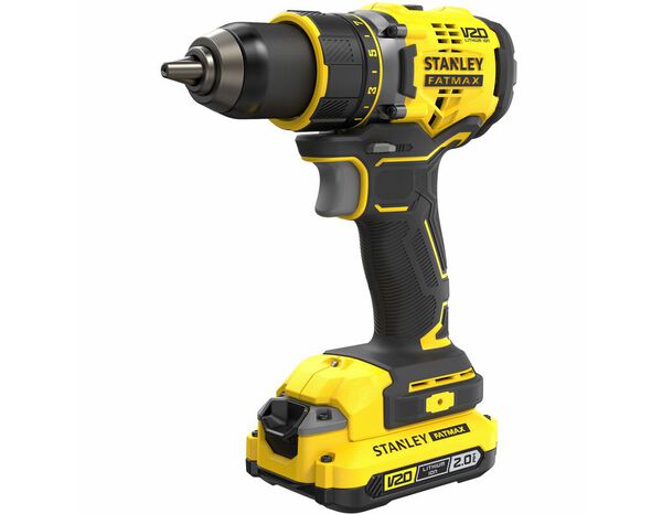 Perceuse - visseuse sans fil  V20 moteur Brushless 80 Nm 18 V + 2 batteries 2 Ah - Stanley Fatmax - Brico Dépôt