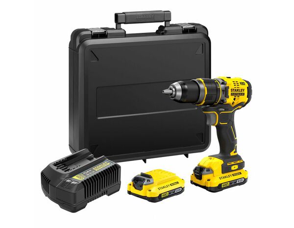 Perceuse - visseuse à percussion V20 moteur Brushless 80 Nm 18 V + 2 batteries 2 Ah - Stanley Fatmax - Brico Dépôt