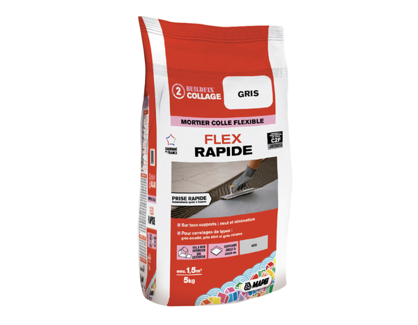 Mortier colle Flex rapide - Sac de 5 kg - Mapei - Brico Dépôt