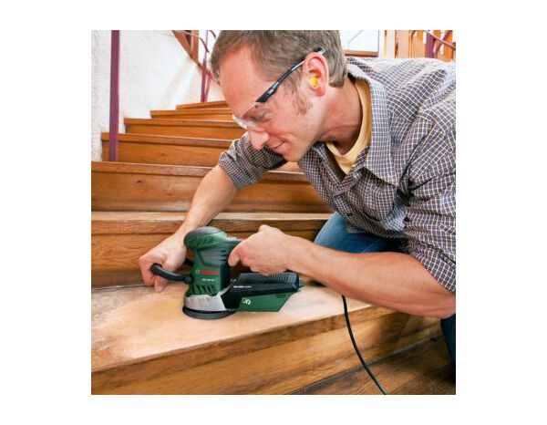 Ponceuse excentrique PEX 4000 AE + 25 abrasifs - 350 W - Bosch - Brico Dépôt