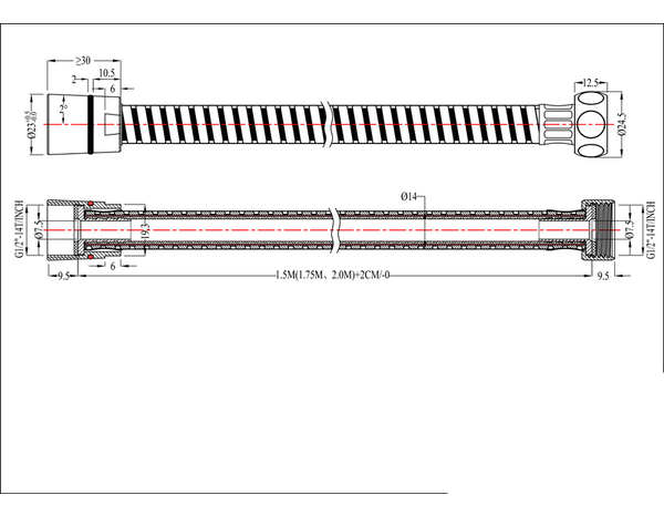 Flexible de douche PVC gris 2 m - Cooke and Lewis - Brico Dépôt