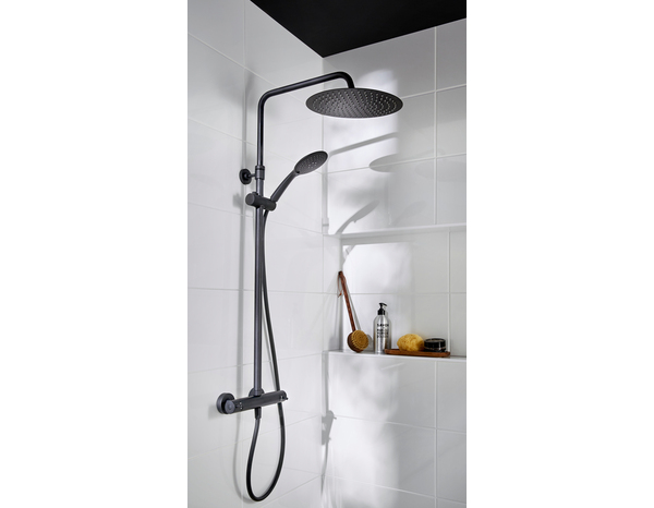Colonne de douche thermostatique "Wivine" noir - Cooke and Lewis - Brico Dépôt