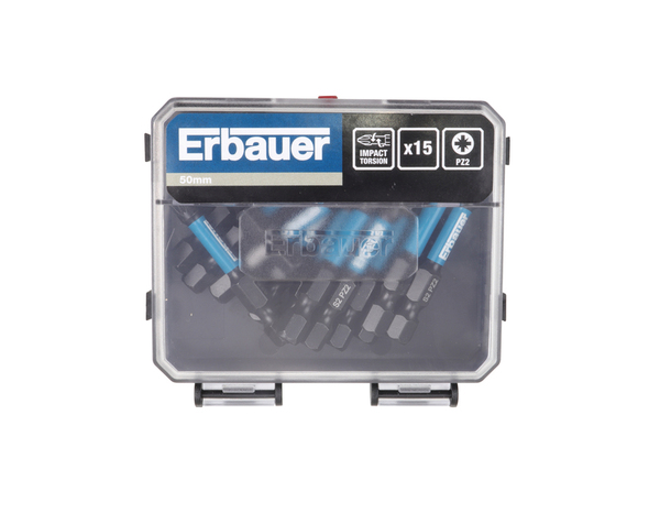 Lot de 15 embouts torsion impact pz2 Diam. 50 mm - Erbauer - Brico Dépôt