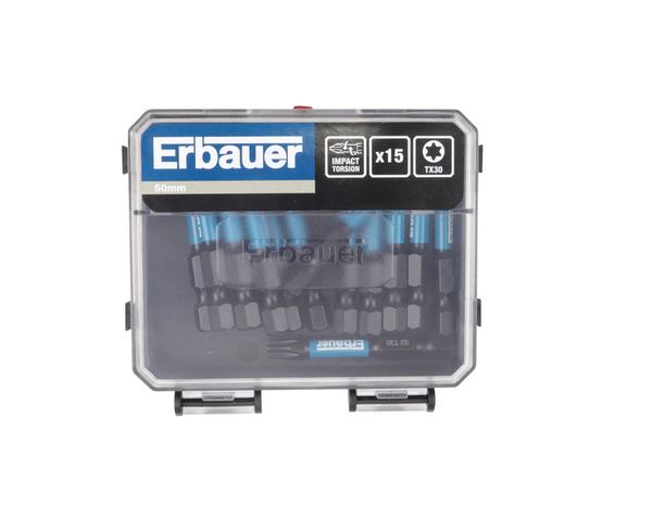 Lot de 15 embouts torsion impact tx30 Diam. 50 mm - Erbauer - Brico Dépôt