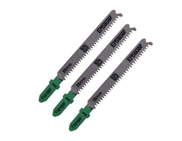 Lot de 3 lames de scie sauteuse pour sol stratifié t101bif, Diam.1.5-15 mm - Erbauer - Brico Dépôt