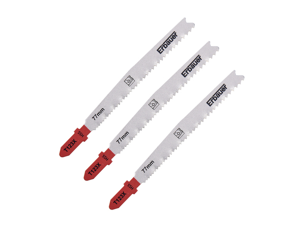 Lot de 3 lames scie sauteuse pour métaux t123x, Diam. 1.5-10 mm - Erbauer - Brico Dépôt