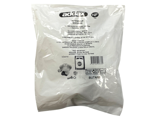 Détendeur butane "Quick-on" + tétine - Ø 20 mm - Addax - Brico Dépôt