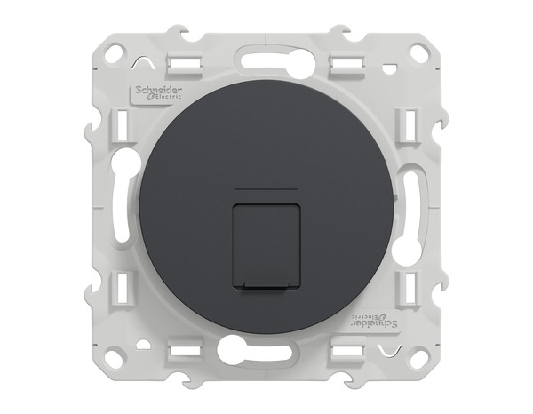 Prise Ethernet RJ45 "Odace" anthracite - Compatible grade 2TV - Cat6 blindé - Brico Dépôt