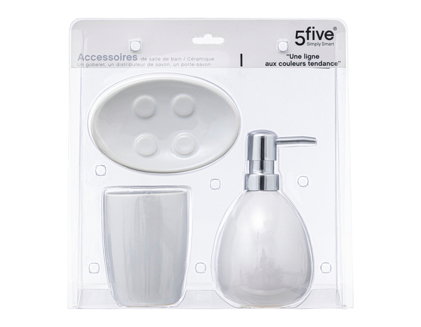 Set de salle de bain blanc "Sun" - 5 Five Simply Smart - Brico Dépôt