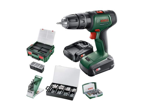 Perceuse visseuse à percussion "universalimpact" 18 v + 210 accessoires - Bosch - Brico Dépôt