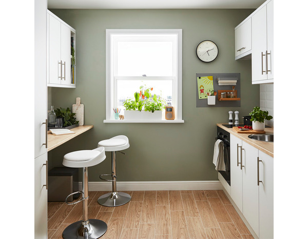 Façade casserolier ou hotte "Balsamita" blanc l.59,7 x h.35,6 cm - GoodHome - Brico Dépôt