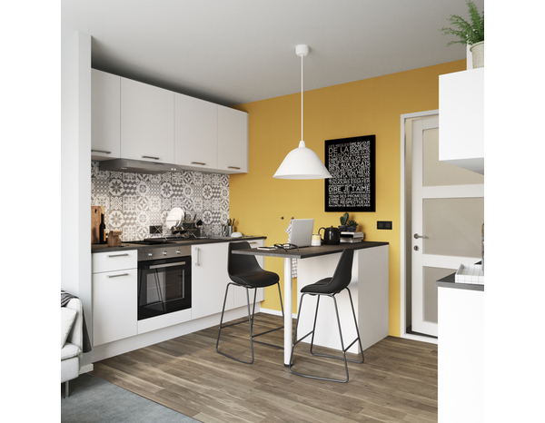 Façade de cuisine électro "Balsamita" blanc l.59,7 x h.62,6 cm - GoodHome - Brico Dépôt