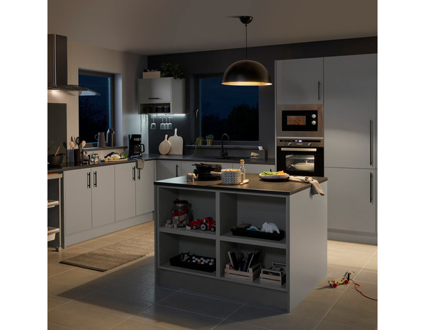 Bandeau four 60cm "Adèle" gris mat - L. 59.7 x H. 11.5cm - Cooke and Lewis - Brico Dépôt