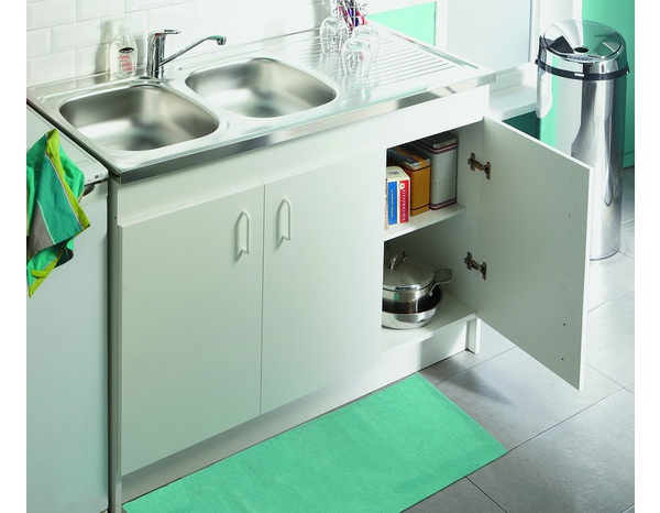 Meuble sous-évier de cuisine 3 portes- l. 120 cm - Kalis - Brico Dépôt