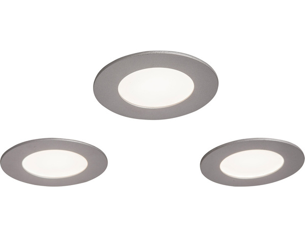 Lot de 3 spots extraplats LED, à encastrer IP20 gris - Colours - Brico Dépôt