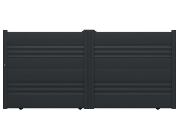 Portail aluminium gris coulissant "Barcon" 3,75 m - Brico Dépôt